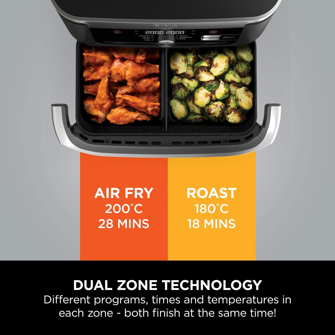 Ninja AF500UK Foodi FlexDrawer Dual Air Fryer 10.4L