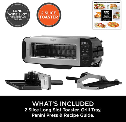 Ninja ST200UK Foodi 3-in-1 Toaster, Grill & Panini Press, Black