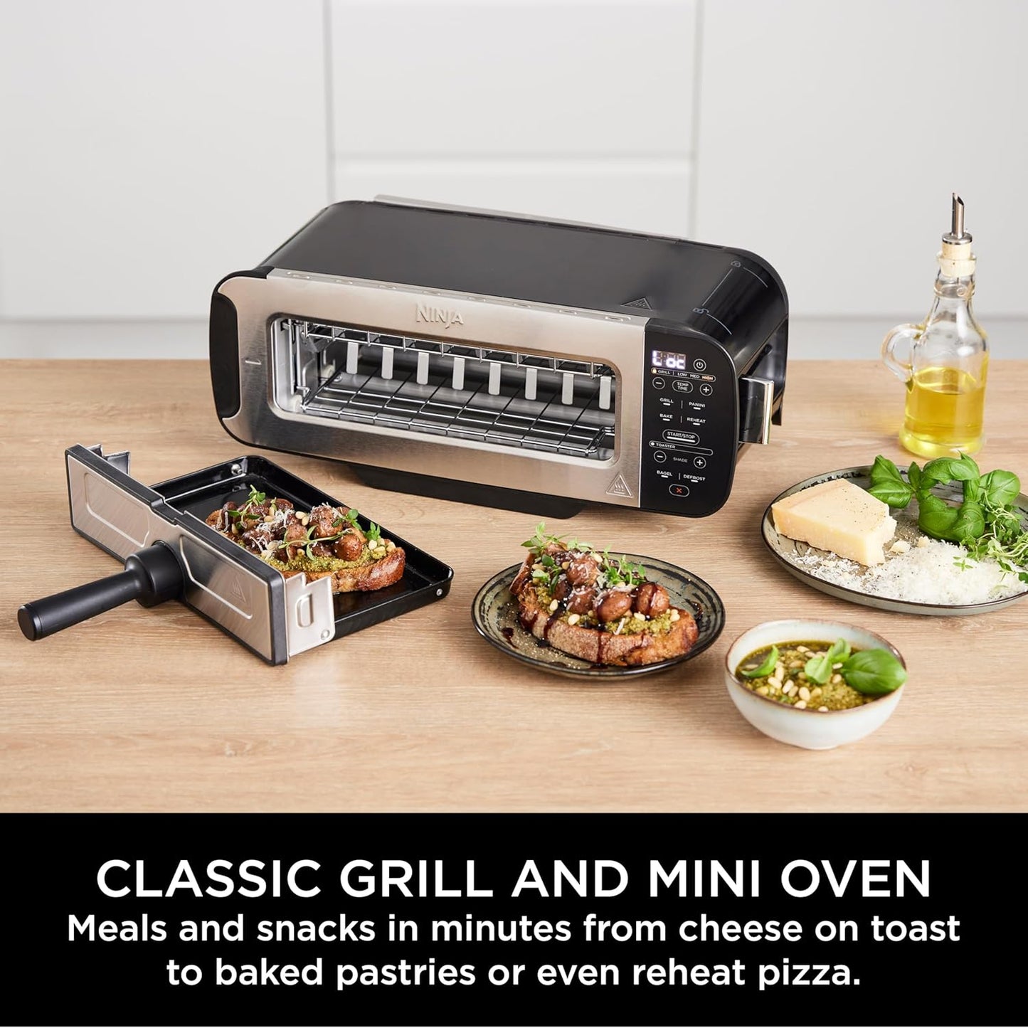 Ninja ST200UK Foodi 3-in-1 Toaster, Grill & Panini Press, Black